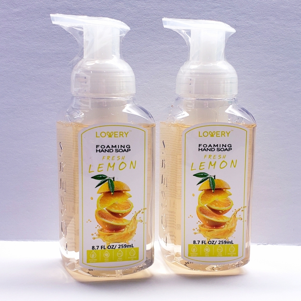 FRESH LEMON Gentle Cleansing ALL Natural Moisturizing Foaming Hand Soap (2 pack)